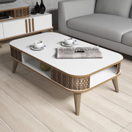 Hanah Home Eylül Mesa de Centro Blanca